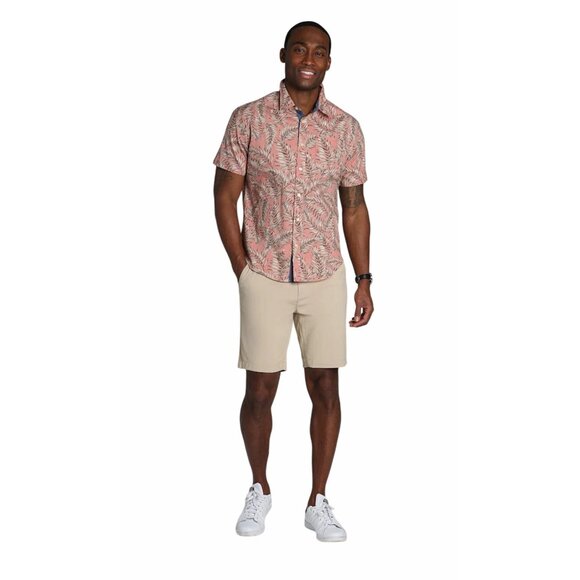 Jachs NY Mens Short Sleeve Button-Down Shirt Leaf Print Sz L Breeze Easy Wear - Picture 14 of 14